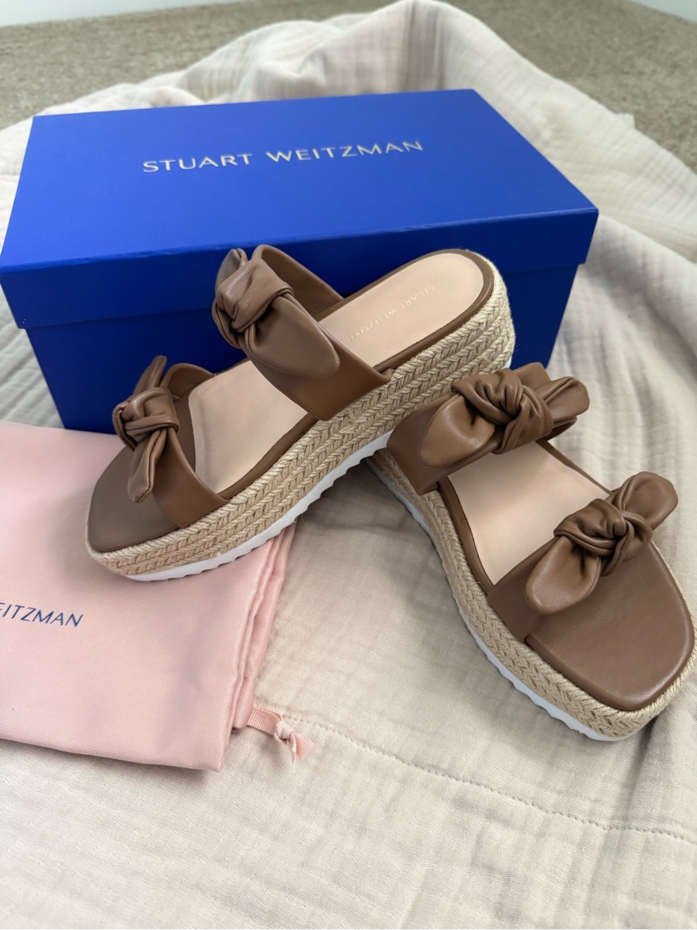 New in Box - Stuart Wietzman Bandeau Leather Flatform Sandals Size 6 - Picture 3 of 6